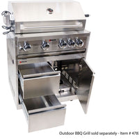 Omcan - 32" Stainless Steel Cabinet Stand with Gas Tank Cabinet and 2 Drawers with Soft Hinge Drawer Slide - 47877