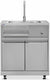 Omcan - 32″ Stainless Steel Hand Sink Cabinet Stand with Faucet, Water Pipe, 2-Door Storage & Tray - 47961