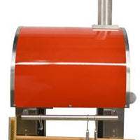 Omcan - 32″ Wood Fired Pizza Oven Stainless Steel with Red Enamel Coating Shield - 48113
