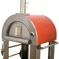 Omcan - 32″ Wood Fired Pizza Oven Stainless Steel with Red Enamel Coating Shield - 48113