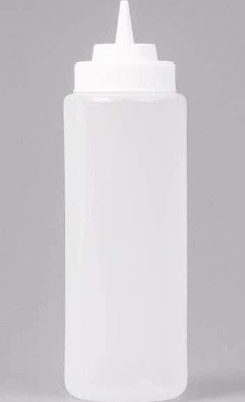 Omcan - 32 oz Clear Condiment Squeeze Bottles, Pack of 6 (946 ml), Pack of 10 - 40476