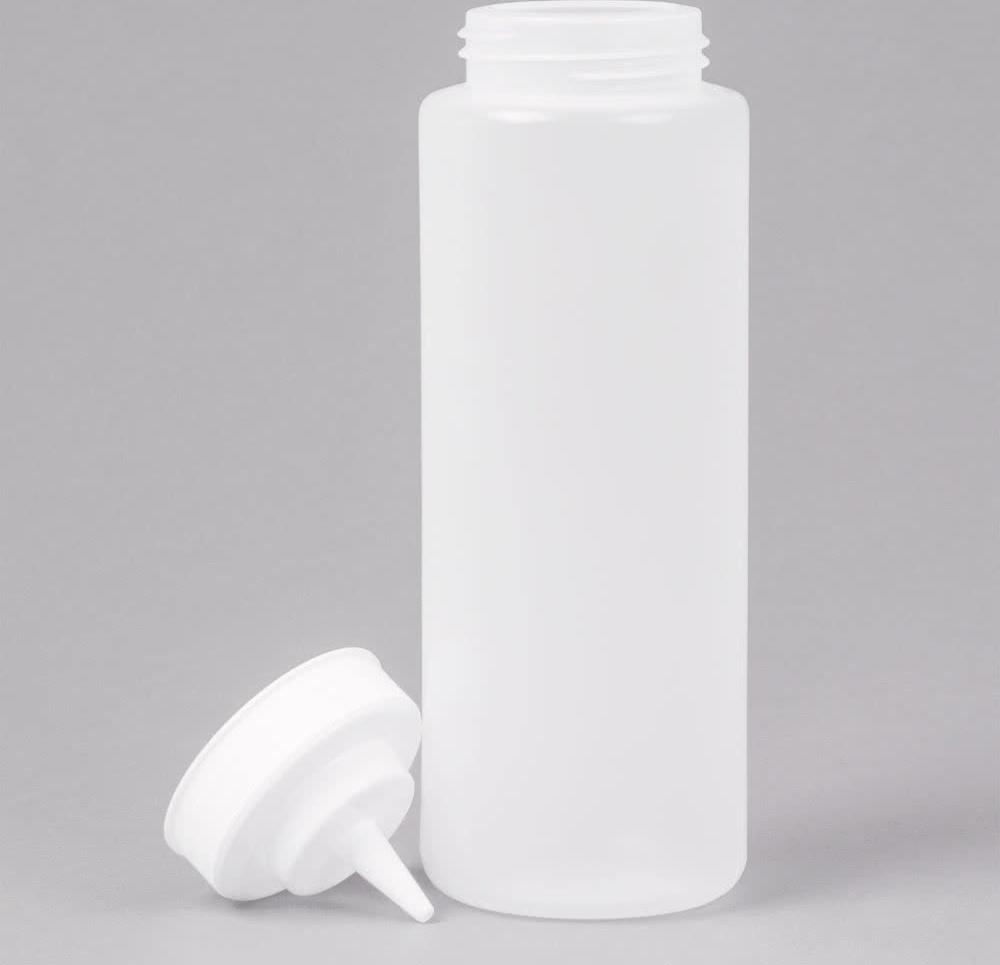 Omcan - 32 oz Clear Condiment Squeeze Bottles, Pack of 6 (946 ml), Pack of 10 - 40476