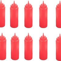 Omcan - 32 oz Red Condiment Squeeze Bottles, Pack of 6 (946 ml), Pack of 10 - 40475