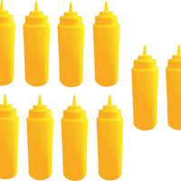 Omcan - 32 oz Yellow Condiment Squeeze Bottles, Pack of 6 (946 ml), Pack of 10 - 40474
