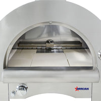 Omcan - 33" 35,000 BTU Stainless Steel Countertop Wood Burning and Propane Gas Pizza Oven - 47875