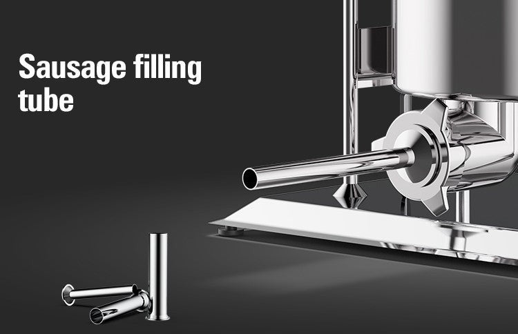 Omcan - 33 lb Stainless Steel Vertical Manual Sausage Stuffer - 47500