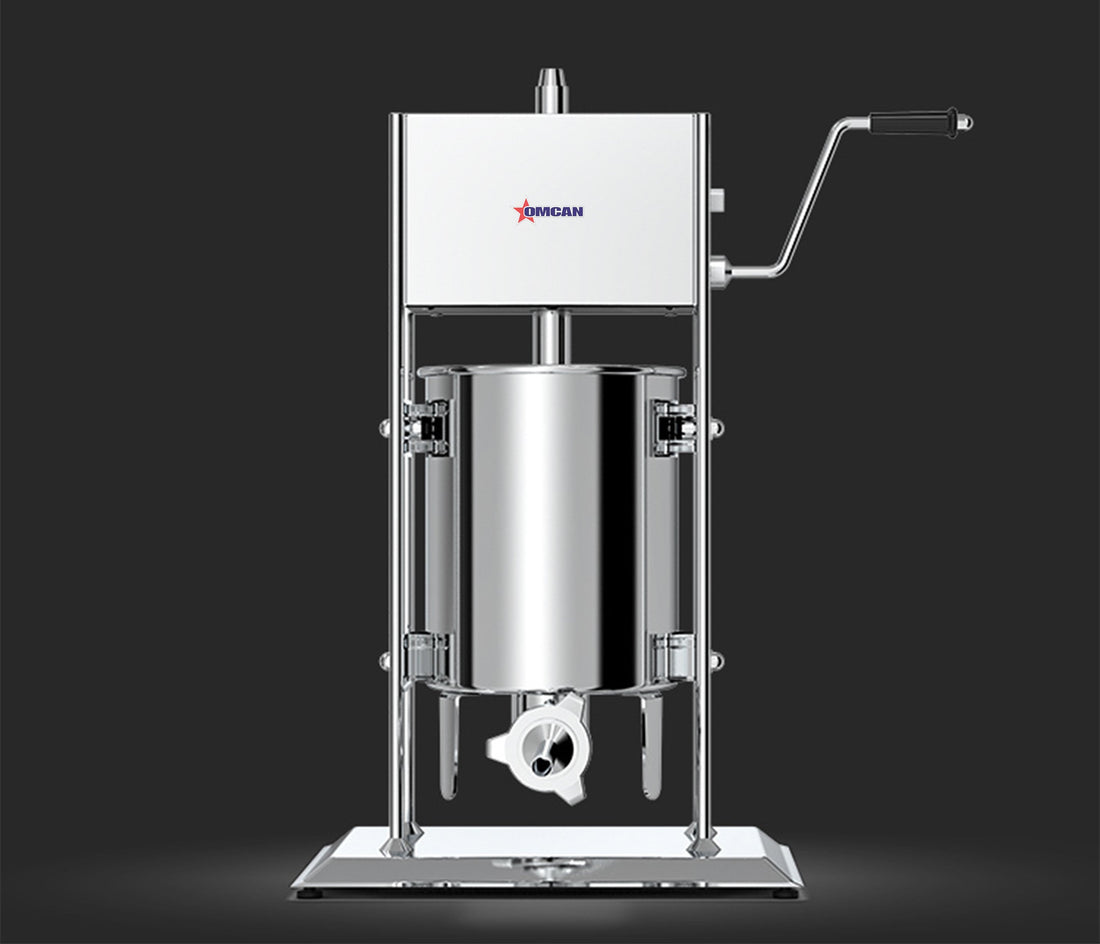 Omcan - 33 lb Stainless Steel Vertical Manual Sausage Stuffer - 47500