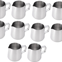 Omcan - 33 oz Stainless Steel Frothing Jug/Pitcher (976 ml), Pack of 10 - 80034