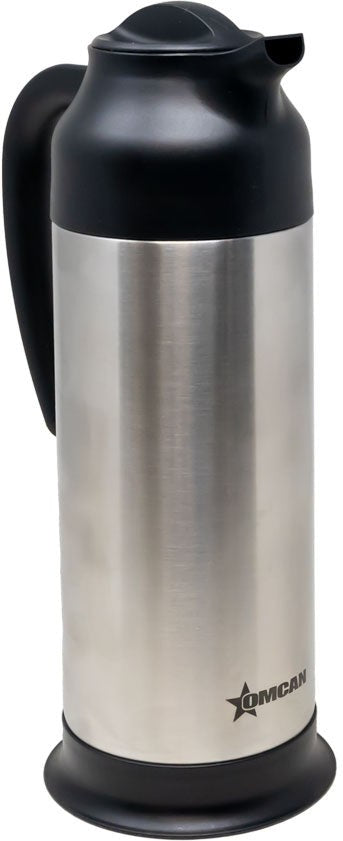 Omcan - 34 Oz (1 L) Stainless Steel Insulated Thermal Coffee Carafe/Server, Pack of 3 - 47444