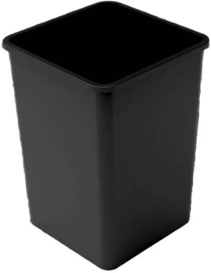 Omcan - 35 Gallon Square Black Plastic Trash Can, Pack of 3 - 81195