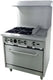 Omcan - 36″ 30,000 BTU Commercial Natural Gas Range with 4 Burners, 12″ Griddle and Standard Oven -46025