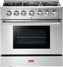 Omcan - 36″ 6-Burner Residential Natural Gas Range with Oven - 48595