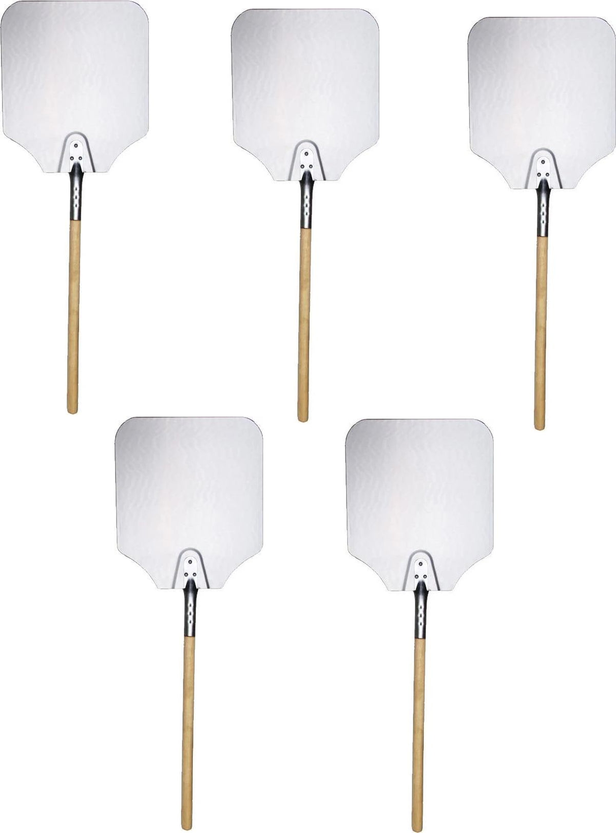 Omcan - 36" Aluminum Pizza Peel with Wooden Handle (12” x14”), Pack of 4 - 80250