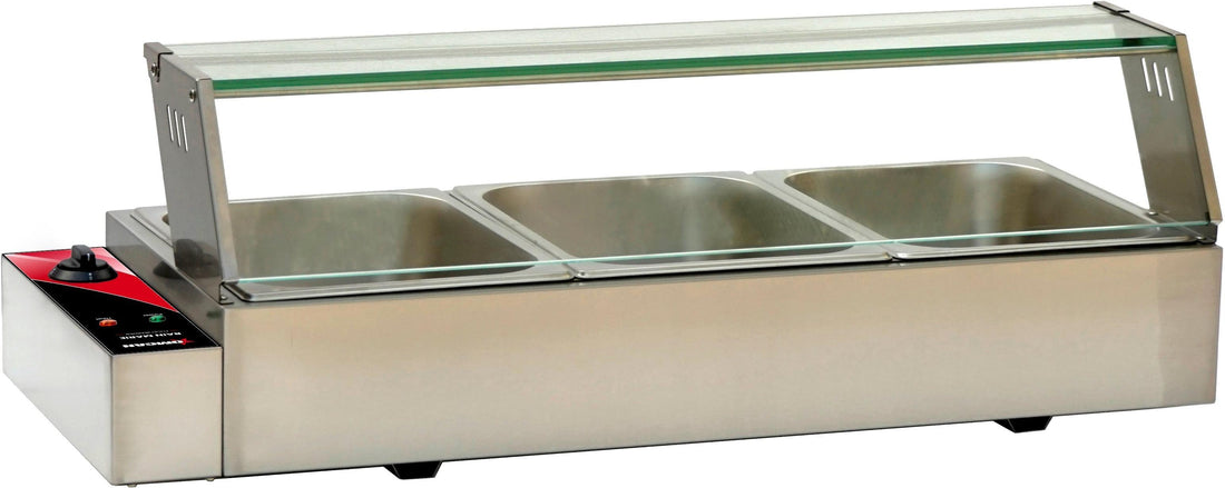 Omcan - 36" Bain Marie with 3 Half-size Pans 1.5 kW, 120V/60Hz/1Ph - FW-CN-0123