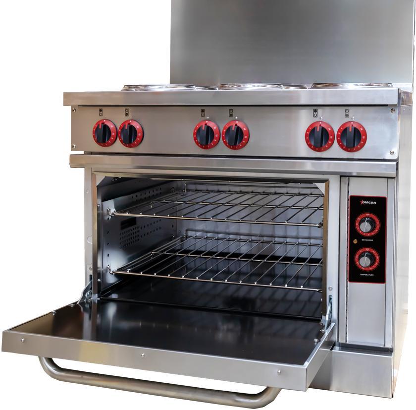 Omcan - 36” Commercial 3 Ph Electric Range with 6 Burners and Standard Oven - 49103
