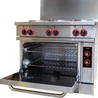 Omcan - 36” Commercial 3 Ph Electric Range with 6 Burners and Standard Oven - 49103