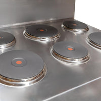 Omcan - 36” Commercial 3 Ph Electric Range with 6 Burners and Standard Oven - 49103