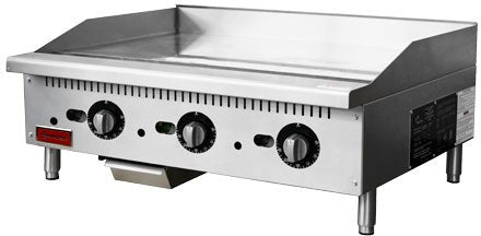 Omcan - 36″ Countertop Gas Griddle 3 Burners with Thermostatic Control - 47372