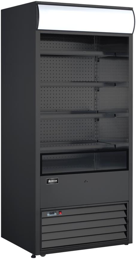 Omcan - 36″ Grab-and-Go Open Refrigerated Floor Self-Serve Black Display Case - 48265