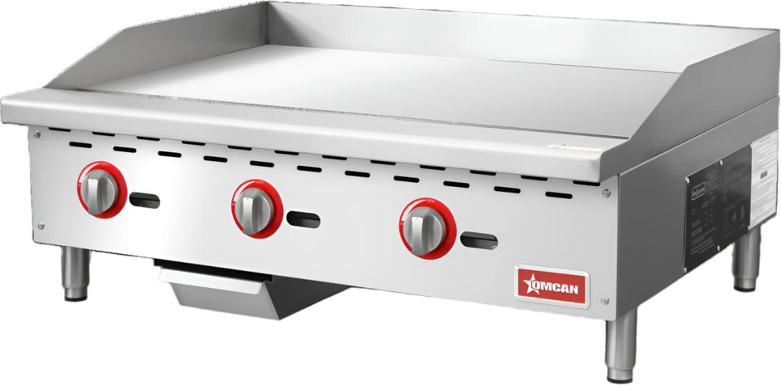 Omcan - 36" Griddle Natural Gas / Propane with 3 Burners and Manual Control - 47375
