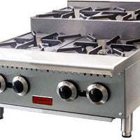 Omcan - 36″ Step Up Stainless Steel Hot Plate with 6 Burners - 47384