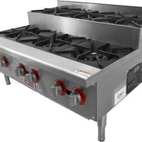 Omcan - 36″ Step Up Stainless Steel Hot Plate with 6 Burners - 47384
