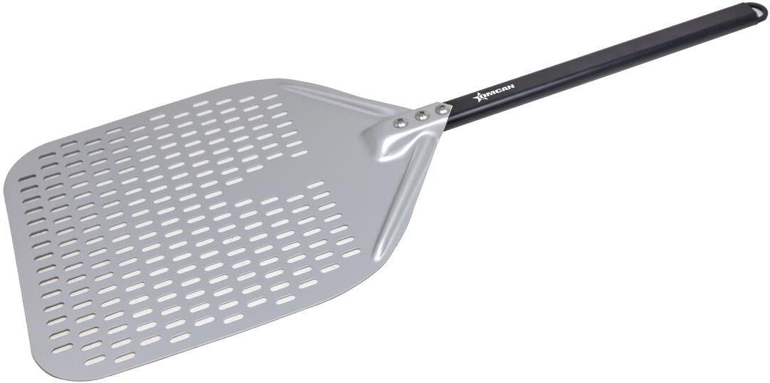Omcan - 37.8" Perforated Aluminum Pizza Peel with 13.8” x 17.7” Rectangular Blade, Pack of 3 - 81187