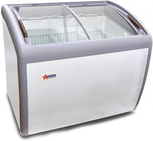 Omcan - 39" Ice Cream Display Chest Freezer with Curve Glass Top - 47752