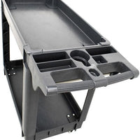 Omcan - 39.8" x 17.3" x 33" Heavy Duty Dark Gray 2 Shelf Utility Cart with Extended Handle - 47152