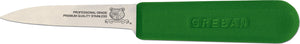 Omcan - 3.25” Hotel-Style Paring Knife with Green Handle, 50/cs - 12411