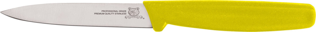 Omcan - 3.25” Paring Knife with Yellow Polypropylene Handle, Pack of 25 - 11538