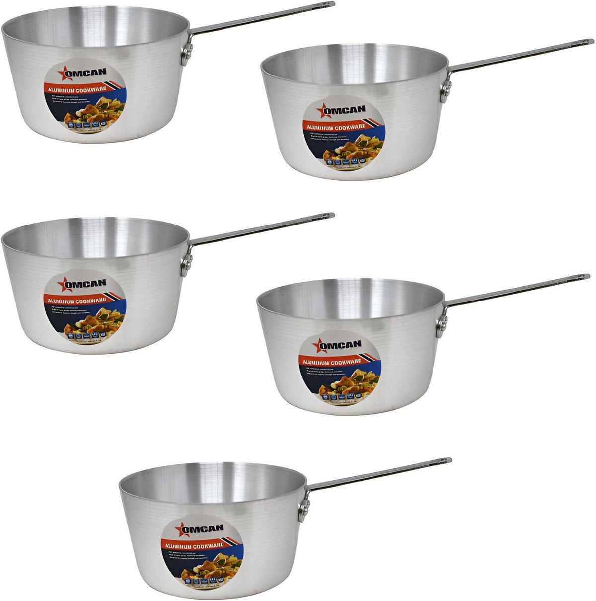 Omcan - 3.5 QT Aluminium Sauce Pan, Pack of 4 - 43344