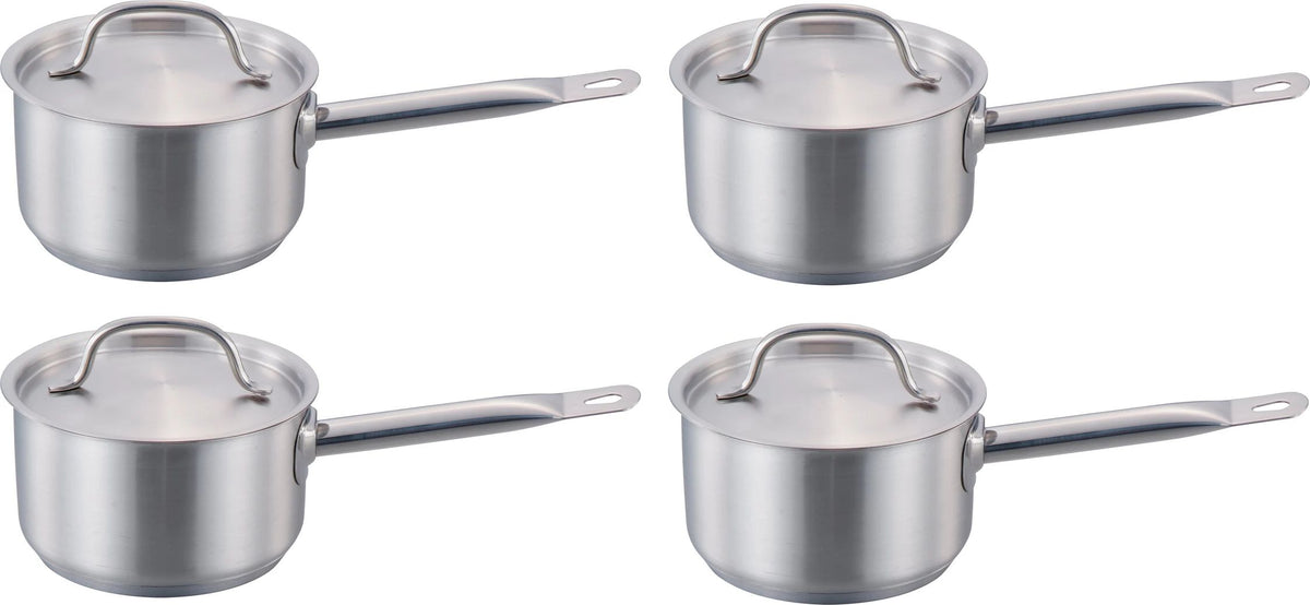 Omcan - 3.5 QT Stainless Steel Sauce Pan with Cover, Pack of 3 - 80432