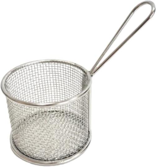 Omcan - 3.7" x 2.8" Round Stainless Steel Mini Serving Basket, Pack of 10 - 81173