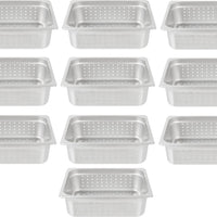 Omcan - 4" Deep 1/2-Size Perforated Steam Table Pan, Pack of 10 - 85204
