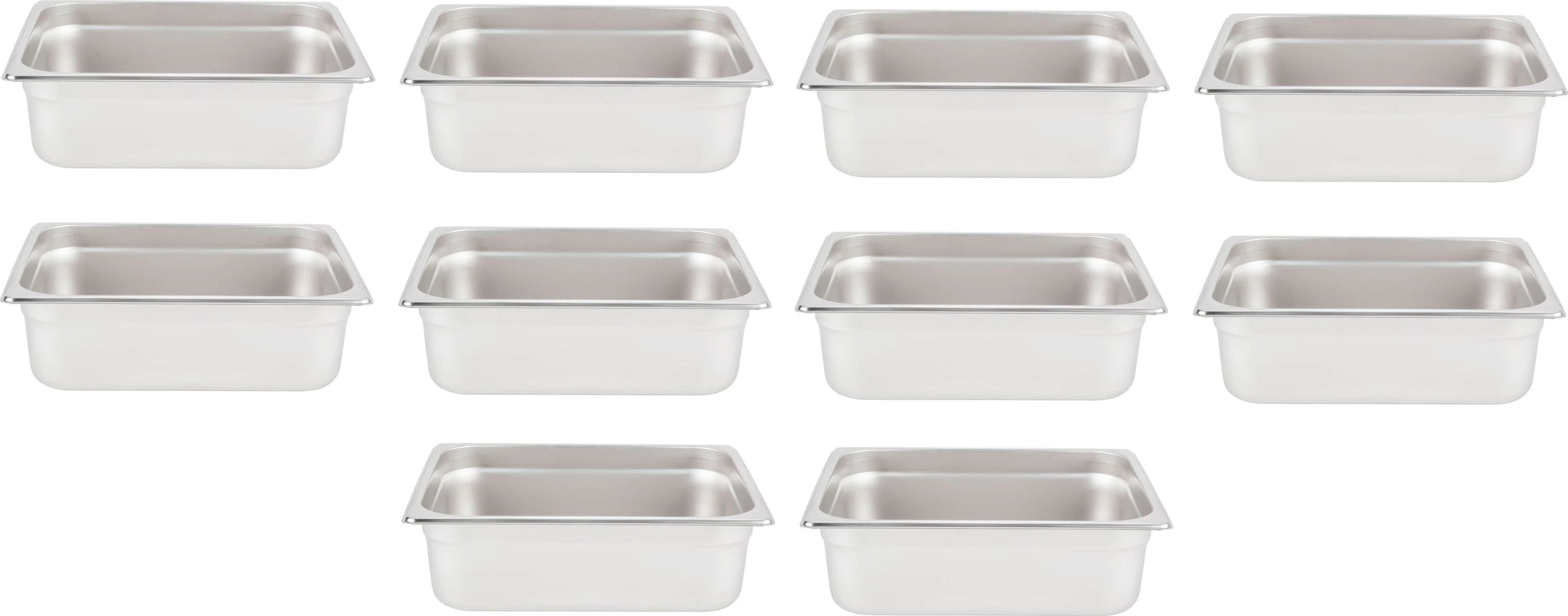 Omcan - 4" Deep 1/2-Size Stainless Steel Steam Table Pan, Pack of 10 - 80263