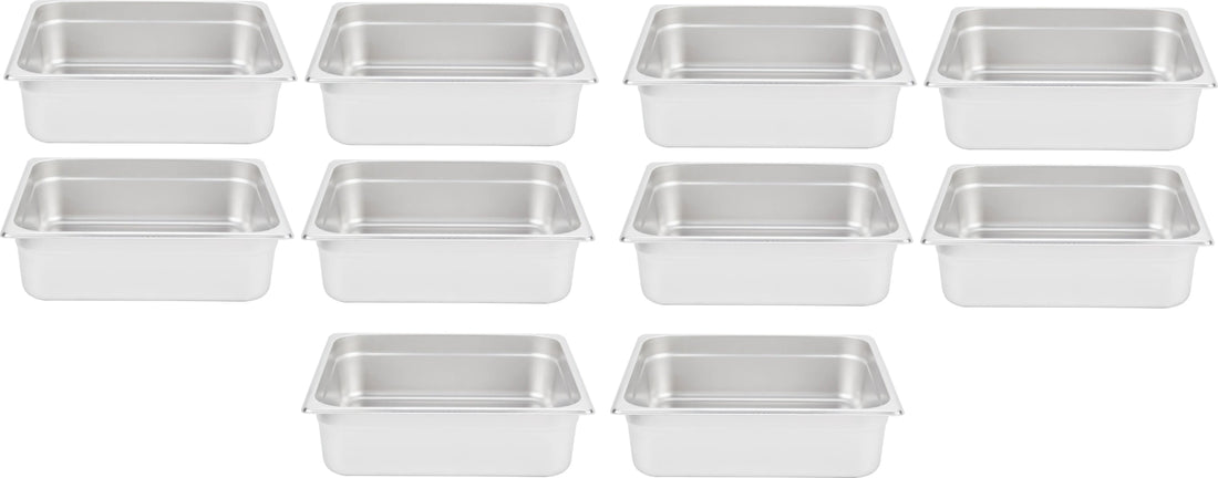 Omcan - 4" Deep 2/3-Size Stainless Steel Steam Table Pan, Pack of 5 - 80614