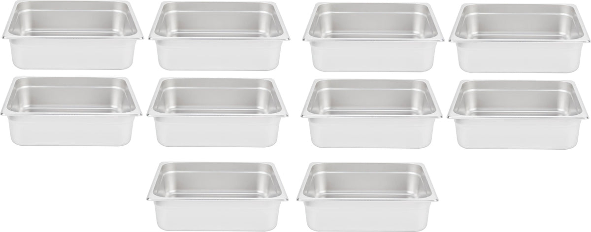 Omcan - 4" Deep 2/3-Size Stainless Steel Steam Table Pan, Pack of 5 - 80614