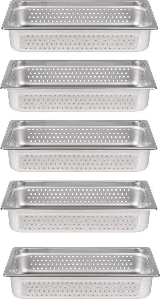 Omcan - 4" Deep Full Size Perforated Steam Table Pan, Pack of 5 - 85192