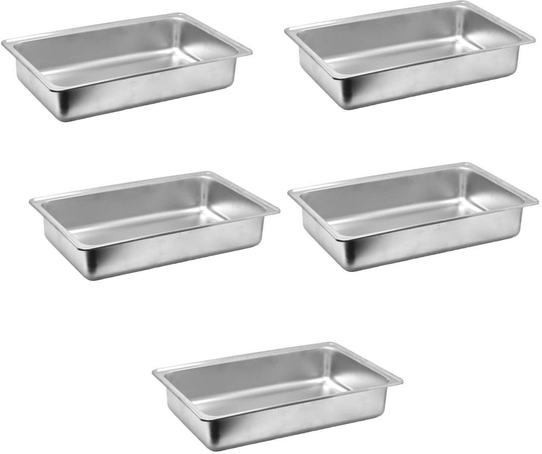 Omcan - 4" Deep Full Size Stainless Steel Dripless Water Pan, Pack of 5 - 80908