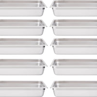 Omcan - 4" Deep Full Size Stainless Steel Steam Table Pan, Pack of 10 - 80258