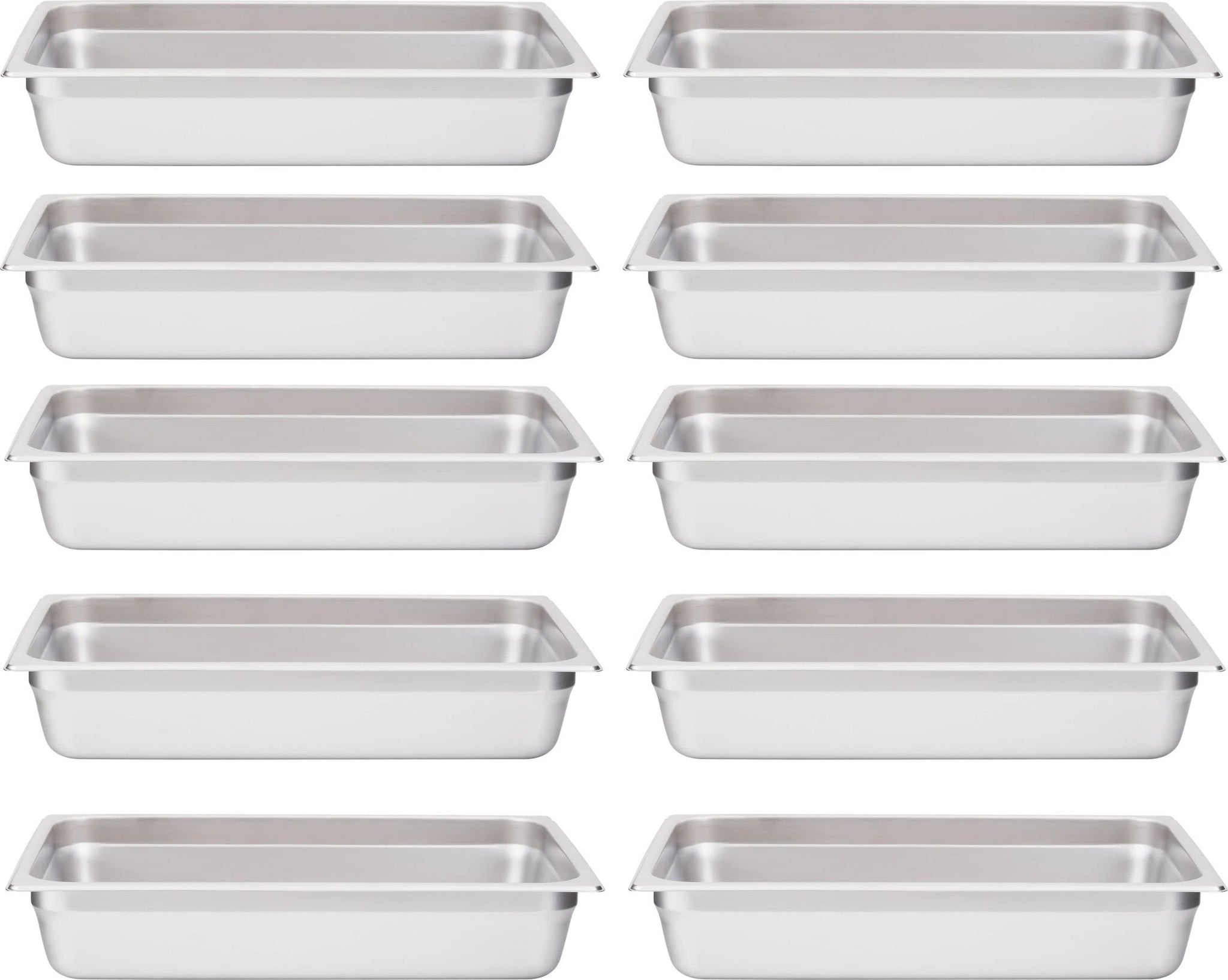 Omcan - 4" Deep Full Size Stainless Steel Steam Table Pan, Pack of 10 - 80258