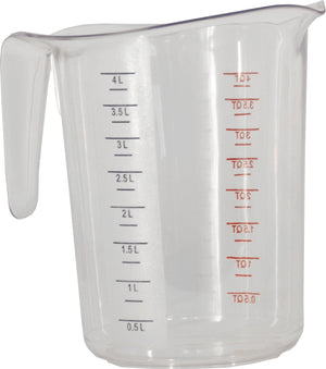 Omcan - 4 QT Clear Polycarbonate Measuring Cup (3800 ml), 10/cs - 80574