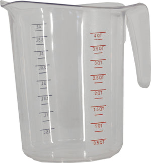 Omcan - 4 QT Clear Polycarbonate Measuring Cup (3800 ml), 10/cs - 80574