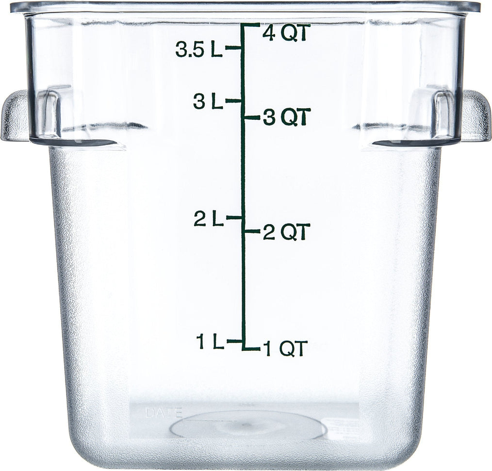 Omcan - 4 QT Clear Square Food Storage Container, Pack of 15 - 80170