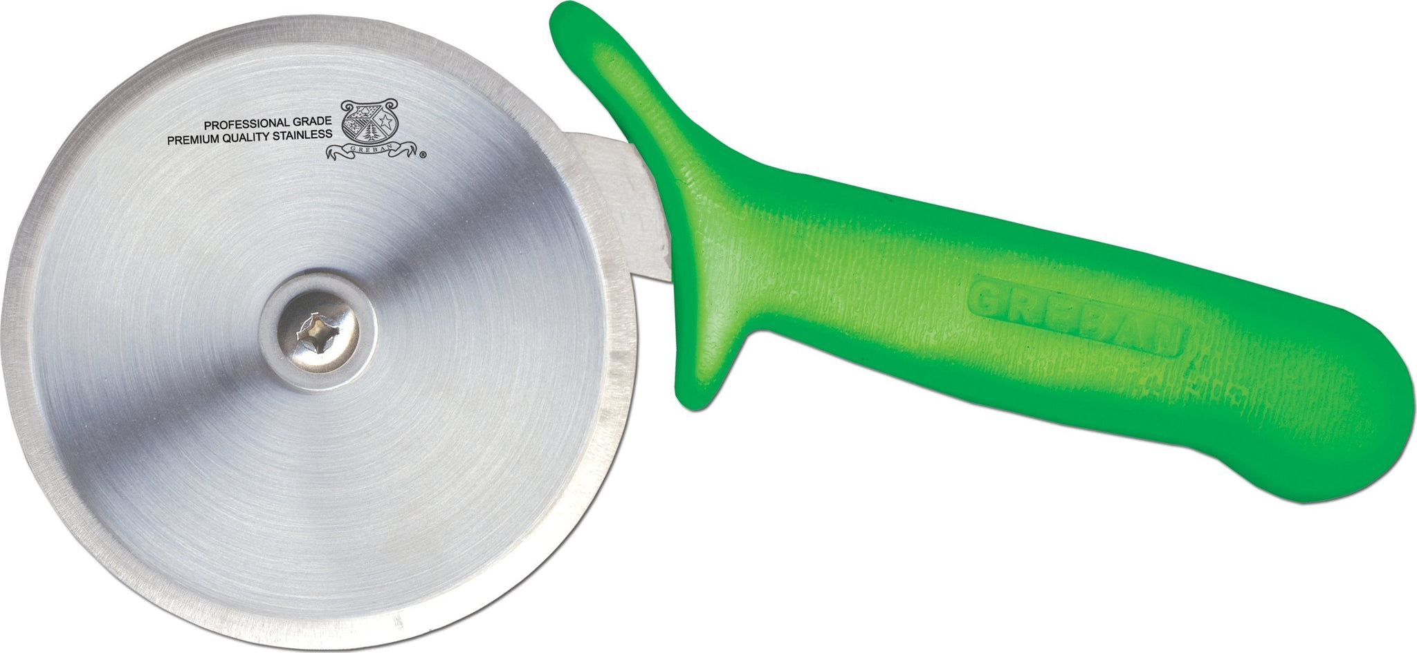 Omcan - 4” R-Style Pizza Cutter with Green Handle, 10/cs - 18841