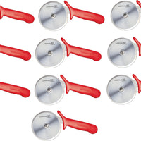 Omcan - 4” R-Style Pizza Cutter with Red Handle, Pack of 10 - 12813