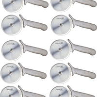 Omcan - 4” R-Style Pizza Cutter with White Handle, Pack of 10 - 12815