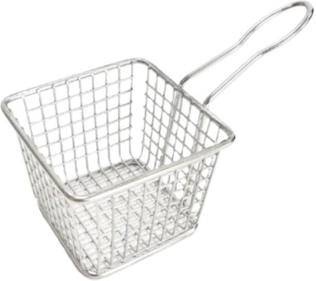 Omcan - 4″ x 3″ x 3″ Rectangular Stainless Steel Mini Serving Basket, Pack of 15 - 81176