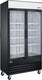 Omcan - 40” Glass 2 Swing Door Black Merchandiser Refrigerator - 50128